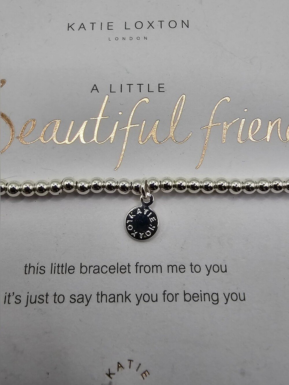 KATIE LOXTON: Silver Beaded Friendship Bracelet